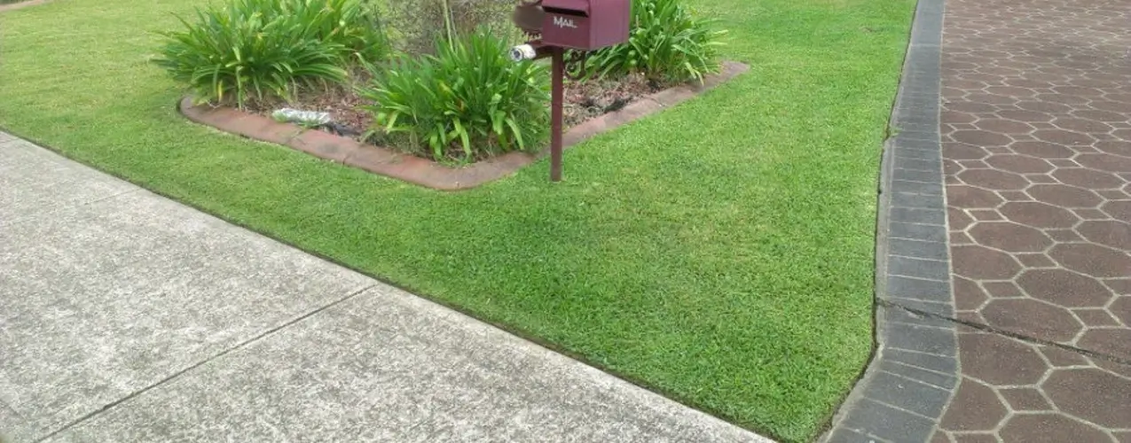 Sharp edges along driveway and footpath